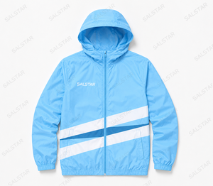 Conjunto de Chaqueta Cortavientos Azul Personalizada para Hombre, Ropa Deportiva Ligera con Capucha para Correr, Sublimación, Entrenamiento, Jogging, Chándal OEM - Product Image 3