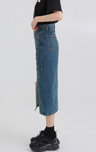 Mini-jupe tendance taille haute pour femme, style mignon en denim, pour des looks du jour au soir, toutes saisons - printemps, été, automne, hiver - Product Image 6