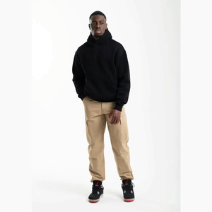 Sudadera con Capucha Oversize para Hombre, Color Rosa Sólido, Algodón French Terry, Estilo Casual para Otoño, con Bolsillo, Corte Regular, Venta al Por Mayor - Product Image 5
