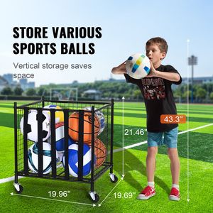 Carrello Portapalloni da Basket con Cinghie Elastiche Bloccabili, Organizzatore per Attrezzature Sportive da Interno, Borsa Portaoggetti - Product Image 4