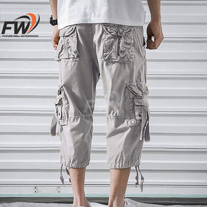 กางเกงขาสั้นคาร์โก้ผู้ชายคุณภาพสูง ป้องกันการยับ กระเป๋าข้างแบบเรียบ กางเกงขาสั้นเอวยางยืด ระบายอากาศได้ดี มีจำหน่ายแล้ว - Product Image 4