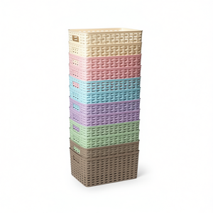 Colorful <b>Plastic</b> Storage <b>Basket</b> CESTA RATTAN N2 29*19.5CM - Product Image 1