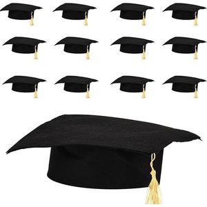 Cappello da laurea personalizzabile nero con nappa dorata per bambini e bambine della scuola materna, modello U.S. Toy - Product Image 1