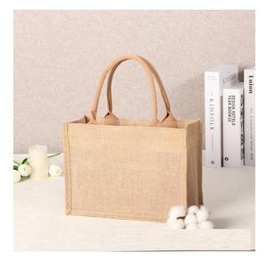 Bolsa de Yute Hecha a Mano, Material de Fibra Natural Resistente, Diseño de Dos Asas para Llevar al Hombro, Cierre Abierto, Reutilizable, Ecológica, para Exteriores - Product Image 2