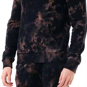 Men Hooded Solid Tracksuit Acid Wash Printed Winter Long Sleeves High Quality Breathable Regular Fit Casual Eco-Friendly Quick - Product Image 6