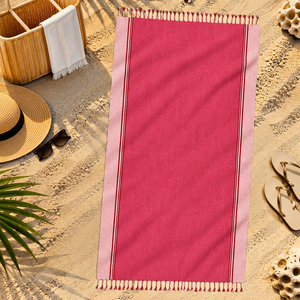 Toalla Kikoy de algodón a rayas 100% OEM personalizada, ecológica, de secado rápido, para uso en la playa, de la mejor calidad, calidad de exportación. - Product Image 3