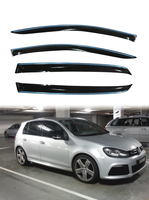 GCS Volkswagen Golf MK5/MK6 2004-2012 Pare-soleil latéraux chromés en acrylique, déflecteurs de vent et d'insectes, adhésif double face 3M