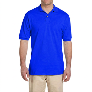 Polo en coton à manches courtes jaune uni pour homme Coupe classique Style décontracté Tissu respirant tricoté - Product Image 5