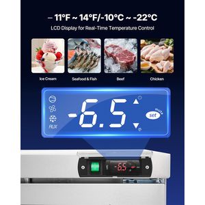Congelatore Commerciale da Cucina da 60 Pollici (14,8 Cu.Ft) Sottobanco con Illuminazione LED Automatica, 2 Porte e Porta Bloccabile - Product Image 4