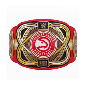 Cinturón de Campeonato Personalizado para Fanáticos del Baloncesto, Placas de Aleación de Zinc, Correa de Cuero PU, Cinturón Chapado en Oro de los Atlanta Hawks para Deportes - Product Image 1