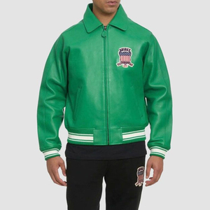 Chaqueta Bomber de Cuero Avirex Personalizable de la Colección Low Moq, Chaqueta Impermeable para Hombre con Cuello Alto y Cierre de Cremallera - Product Image 3