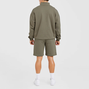 Último Estilo al por Mayor: Sudaderas de Hombre con Media Cremallera y Logotipo Personalizado, de Algodón Liso y Forro Polar, Ajuste Oversize; Sudaderas de Hombre con Cremallera de Cuarto. - Product Image 4
