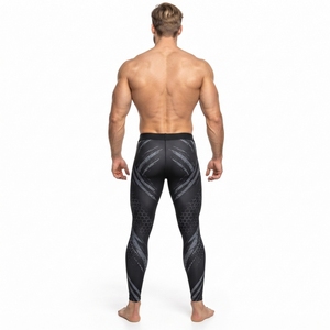 Leggings de yoga pleine longueur pour hommes, imprimé personnalisé, en Spandex et Polyester, Collants de sport pour hommes, Pantalon de compression à taille élastique - Product Image 4