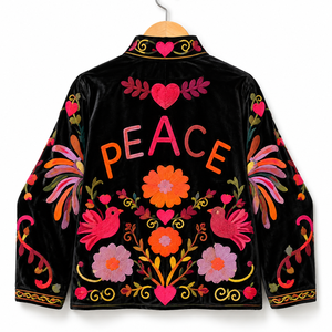 Robe longue en coton tricoté pour femme, style kimono, col mandarin brodé floral, manches longues, mode automne, douce, noire - Product Image 1