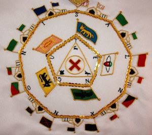 SCOTTISH RITE AASR 32ND DEGREE <b>LEATHER</b> <b>APRON</b> FREEMASON SCOTTISH RITE REGALIA 32ND DEGREE REGALIA MASTER OF THE ROYAL SECRET - Product Image 2