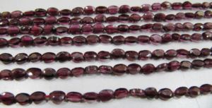 Perles de grenat naturel ovales facettées de 5 à 7 mm, brin de 13 pouces - Product Image 3