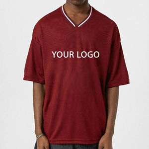 T-shirt homme en coton épais de haute qualité, coupe oversize, col en V, style streetwear, grande taille, imprimé, décontracté - Product Image 4