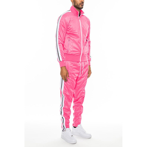 100% Polyester Full <b>zip</b>-<b>up</b> front stand-<b>up</b> collar Hoodie <b>Jacket</b> Front Pleat Side Striped Matching Casual Outfit Tracksuit - Product Image 1