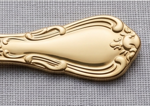 Ensemble de couverts élégants plaqués or avec finition miroir haute brillance, compatibles lave-vaisselle, pour les dîners de mariage - Product Image 2