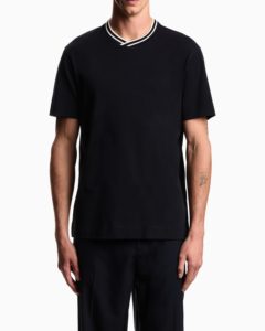 Premium Mens Contrast Neck <b>T</b> <b>Shirt</b> Heavyweight Cotton Casual Fashion Tee Wholesale Mens Rib <b>Collar</b> <b>T</b> <b>Shirt</b> Custom Cotton Streetw - Product Image 2