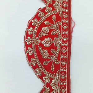 Ribete de Encaje Bordado Floral Elegante y Versátil, 100% Poliéster Ecológico, para Vestidos de Novia de Alta Gama - Product Image 1