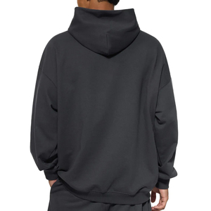 Sweat à capuche décontracté en molleton 100 % polyester personnalisé, impression en relief, fournisseur OEM, motif uni tricoté 460g - Product Image 6
