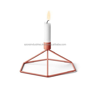 Bougeoirs en fil de fer revêtus d'or pour centre de table de restaurant et éclairage de décoration d'entrée de mariages - Product Image 4