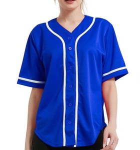 Maillot de baseball pour femmes et adolescentes, coupe ample, boutonné, manches courtes, logo uni sur le devant, polyester/coton, séchage rapide, antibactérien - Product Image 4