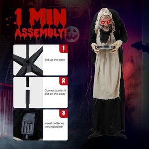 Decorazione di Halloween da 1,5 m, Figurina di Cameriera in Piedi, Ornamento di Alta Qualità - Product Image 6