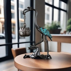 Brûleur d'encens suspendu en céramique Kraft World Premium Crane, support de lotus, aromathérapie, décoration d'intérieur - Product Image 1