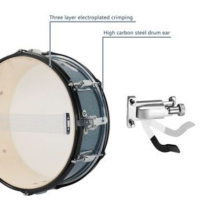 Batterie de percussions complète MCH pour adulte, 5 pièces, noire : grosse caisse 16 pouces, cymbale ride 14 pouces, charleston, deux toms et tom de sol, et caisse claire. - Product Image 4
