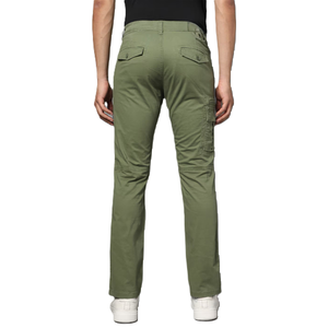 Pantalones Cargo rectos personalizados de mezcla de algodón con cremallera regular y Frente plano, tela de sarga vaquera, Chándales chinos para hombre, proveedor de pantalones - Product Image 4