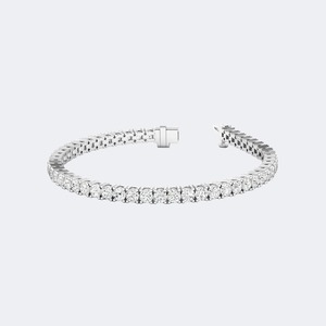 Pulsera de lujo con diamantes cultivados en laboratorio de corte brillante redondo de 7.00 CTW para mujer, joyería de plata de ley para aniversario de boda, regalo moderno - Product Image 1