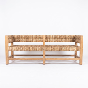 Teak Garden <b>Bench</b> Outdoor Resort Patio Seating Hotel Park Chair Woven Rattan Furniture Commercial Villa Deck Lounge Furniture - Product Image 2