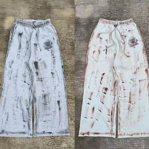 Sun Faded Heavyweight Boxy Fit <b>Cropped</b> French Terry Stacked Tracksuit Vintage Full <b>Zip</b> <b>up</b> Men Sweatpants and Hoodie Set - Product Image 2