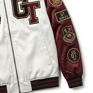 Chaqueta Varsity de Seda Satinada de Alta Calidad, Impermeable, Resistente al Viento, con Cuello Alto, Cierre Personalizado, Diseño de Moda para Hombre, para Invierno - Product Image 4