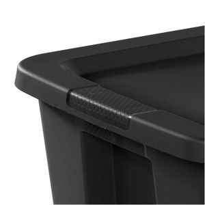 Grand bac de rangement, conteneur de rangement en plastique de 18 gallons avec couvercle à clipser, noir, lot de 8 - Product Image 4