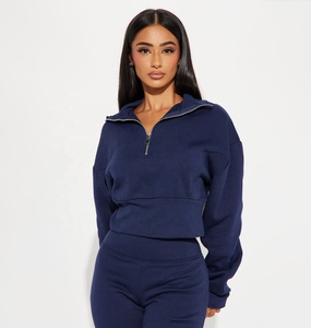 Sudadera de Cuello Redondo Extra Grande de Felpa de Algodón de Alta Calidad para Mujer, con Logotipo Personalizado Bordado, Ropa Urbana Femenina - Product Image 1