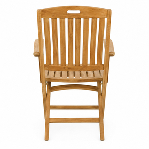Silla Plegable de Teca Sólida, Clásica y Duradera, Modelo Eden, con Listones, para Exteriores, Ahorra Espacio, Ideal para Patio, Jardín, Parque o Resort - Product Image 3