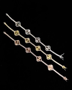 Luxury Women's 925 Silver 18K Gold Plated Rhodium Plated Moissanite Flower Chain <b>Bracelet</b> Trendy Everyday Wear Jewelry - Product Image 1