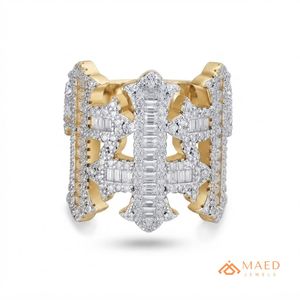 <b>Mens</b> Gold Plated Moissanite Prong Setting Cross Hip Hop Statement <b>Ring</b> <b>for</b> <b>Men</b> Daily Wear Anniversary Gift - Product Image 1