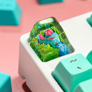 Keycaps Artisanat Forêt Mystique, Keycaps Artisanat Personnalisé, Keycaps Anime Mignons, Keycaps Verts, Ensemble de Keycaps, Keycaps en Bois - Product Image 1