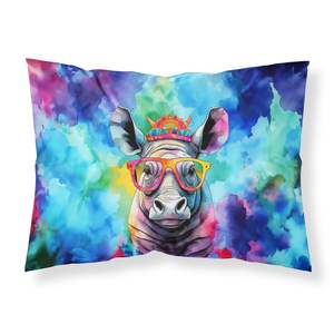 Nouveau léger Super doux Hippie œuvre décorative Animal rhinocéros Standard taie d'oreiller facile à entretenir housse de coussin - Product Image 1