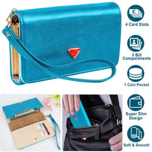 Cartera de Mano de Cuero PU para Mujer con 4 Ranuras para Tarjetas, 3 Compartimentos para Billetes, 1 Bolsillo para Monedas, Monedero y Tarjetero - Product Image 2