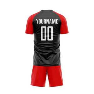 Conjunto de Uniforme de Fútbol Sublimado Personalizado para Hombre, Rojo y Negro, de Secado Rápido, Manga Corta, para Todas las Temporadas, Corte Regular - Product Image 2