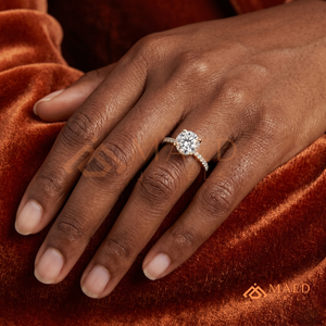 Anillo de Moissanita con Corte Redondo Chapado en Oro de 14K, Elegante Anillo de Compromiso y Promesa para Mujer, Joyería para Uso Diario, Regalo, Diseño Clásico, Nuevo - Product Image 5