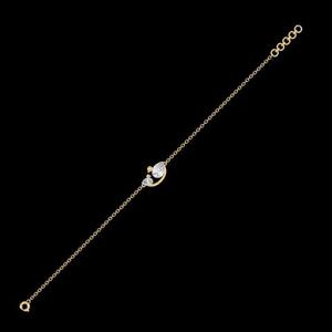 Bracelet exquis en or rose massif 14 carats avec accents de diamants, bijoux pour femmes, cadeau élégant pour mariage, fiançailles, romantique - Product Image 4