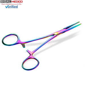 Juego de 2 Pinzas Hemostáticas Manuales Curvas y Rectas de Acero Inoxidable de 7.1 Pulgadas con Bloqueo para Cirugía General - Product Image 5