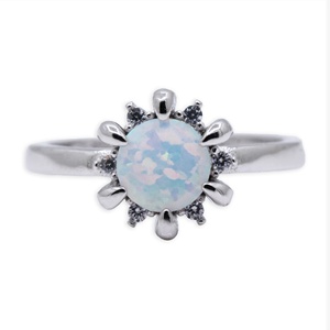 Vente en gros de bijoux en argent sterling 925 massif avec pendentif halo étoilé en opale naturelle ronde et CZ, ensemble de boucles d'oreilles, Memoria Jewels - Product Image 5