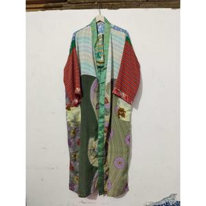 ชุดกิโมโนผ้าไหมทำมือสไตล์วินเทจจากอินเดียสำหรับผู้หญิง ชุดลำลองสำหรับใส่ไปชายหาดและพักผ่อนสำหรับผู้ใหญ่ ชุดคลุม - Product Image 4